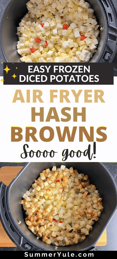 Wondering how to cook frozen diced hash browns in air fryer? I’m on it! Learn how to make frozen diced potatoes in the air fryer with this recipe. I made Ore Ida diced hash browns in an air fryer, but any brand of frozen breakfast potatoes can be used. You’ll love this delicious and easy way to get a serving of vegetables into your morning meal! #airfryer #healthyrecipes #potatoes #vegan #plantbased #airfrying #glutenfree #dairyfree #vegetarian Hash Browns In Air Fryer, Frozen Hash Brown Patties, Frozen Hashbrown Recipes, Dizzy Cook, Frozen Hash Browns, Hash Brown Patties, Homemade Hashbrowns, Air Fryer Vegetables, Migraine Diet