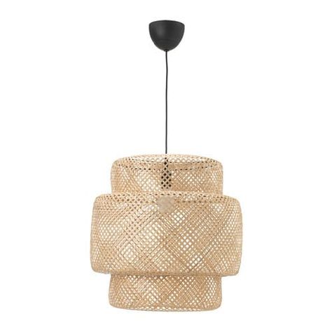 IKEA Bohemian Look Best Home Decor Products | Apartment Therapy Sinnerlig Ikea, Ikea Pieces, Lights Over Dining Table, Plastic Ceiling, Statement Light Fixture, Ikea Finds, Best Ikea, Wicker Decor, Pendant Lamp Shade