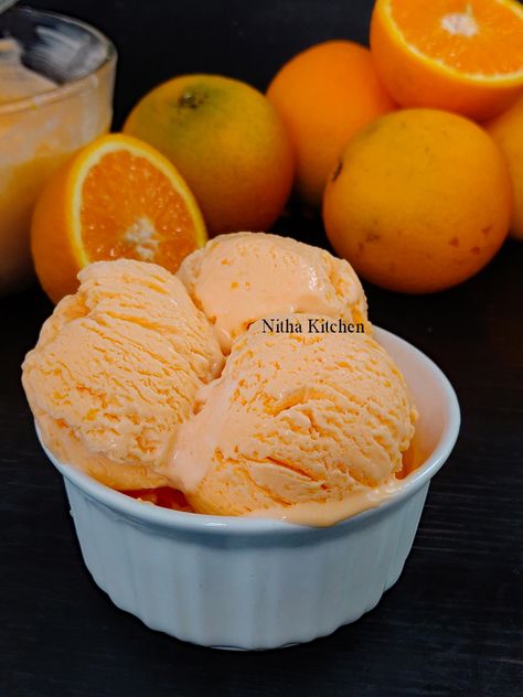 Orange Creamsicle Ice Cream Recipe, Creamsicle Ice Cream Recipe, Orange Gelato, Orange Ice Cream Recipe, No Egg Ice Cream Recipe, Ice Cream Maker Recipe, Ice Cream Maker Recipes Healthy, Ice Cream No Churn, Orange Ice Cream