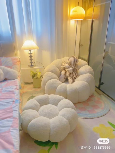 Cute Small Sofas, Cute Small Sofa, Cute Beanbag Chairs, Mini Chairs For Bedrooms, Mini Couches For Bedrooms Aesthetic, House Stuff Ideas, Cute Sofas For Bedrooms, Cute Comfy Chairs, Room Seating Ideas Bedrooms