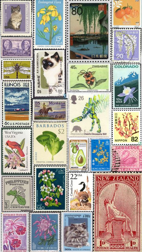 stamps! #vintage #stamps #collage #wallpaper #vintagestamps Vintage Stamps Aesthetic, Stamp Design Ideas Art, Vintage Postage Stamps Printable, Simple Collage Wallpaper, Vintage Stamps Printable, Betta Wallpaper, Stamps Aesthetic, Valentines Day Collage, Vintage Post Stamps