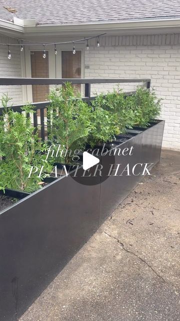 The Pearl Campaign on Instagram: "How to make a large planter from an old filing cabinet 🌿🙌🏻✨  #thepearlcampaign #outdoors #yard #backyard #planting #planters #diy #spring #diyplanters #estatesale #furnitureflip #home #homedecor" Planter Boxes Along Deck, Driveway Planter Boxes, Decks With Planters, Planters Against Fence, Raised Garden Planters Diy, Diy Filing Cabinet Planter, Filing Cabinet Planters, Filing Cabinet Into Planter, File Cabinet Flower Planter