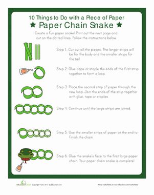 Get loopy with this sssuper art project! Your child will practice following directions to create a paper chain snake using strips of paper. Snake Worksheet, Paper Chain Snake, Kindergarten Art Crafts, Kindergarten Science Activities, Daycare Classroom, Snake Coloring Pages, Kindergarten Social Studies, Pumpkin Activities, Pattern Worksheet