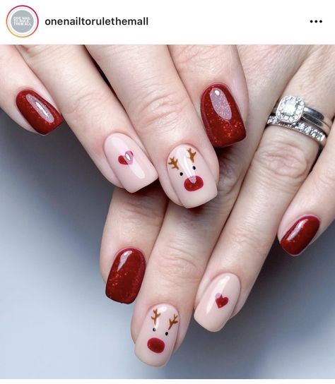 Christmas Nails Easy, Christmas Gel Nails, Simple Gel Nails, Cute Gel Nails, Xmas Nails, Classy Nails, Christmas Nail, Fancy Nails, Holiday Nails