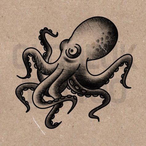 #tattoo #tattoos #inked #tattooart #tattooed #tattooideas #tattoodesign #tattooinspiration #tattoosleeve #tattooflash #inkedgirls #tattooedwomen  #InkLaughs  #TattooFails Old School Kraken Tattoo, American Traditional Squid Tattoo, Old School Tattoo Octopus, Trad Octopus Tattoo, Octopus Flash Tattoo, Octopus Drawing Tattoo, American Traditional Octopus, Traditional Tattoo Octopus, Traditional Octopus Tattoo