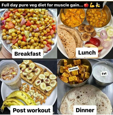 Healthy Diet Plans Indian For Skin, Vegetarian Meal Ideas, Bulking Diet, Workout Meals, Healthy Weight Gain Foods, Food To Gain Muscle, Weight Gain Diet, Gym Diet, Weight Gain Meals