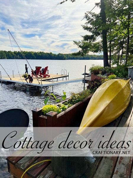 Cottage house decorating ideas for your Airbnb guests - Craftionary Home Is Where The Boat Is, Lake House Outdoor Decor, River Cottage Decor, Cozy Lake House Lakeside Cottage, Lake Cottage Aesthetic, Cottage Decor Lakeside, Paint On Mug, Cottage Branding, Lake House Landscaping Ideas