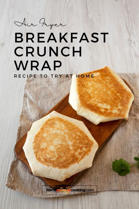 Craving a Healthy Twist to Taco Bell Crunch Wrap Supreme? Discover our Air Fryer Breakfast Crunchwrap Recipe! This delicious and nutritious version is perfect for a quick and easy breakfast. Visit homepressurecooking.com for the full recipe and more breakfast ideas and easy copycat restaurant recipes. Explore more tasty breakfast inspirations on our blog now! Taco Bell Breakfast Crunch Wrap Recipe, Breakfast Crunch Wrap Supreme, Air Fryer Crunch Wraps, Air Fryer Crunch Wrap Supreme, Taco Bell Breakfast Crunch Wrap, Breakfast Wrap Ideas, Breakfast Crunchwrap Recipe, Taco Bell Crunch Wrap Supreme, Breakfast Crunch Wrap