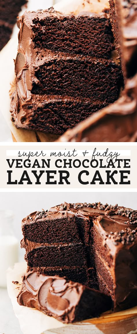 Best Vegan Chocolate Cake, Creamy Chocolate Frosting, Vegan Chocolate Frosting, Vegan Chocolate Cake Recipe, Butternut Bakery, Vegan Birthday Cake, Gluten Free Chocolate Cake, Vegan Baking Recipes, Vegan Chocolate Cake