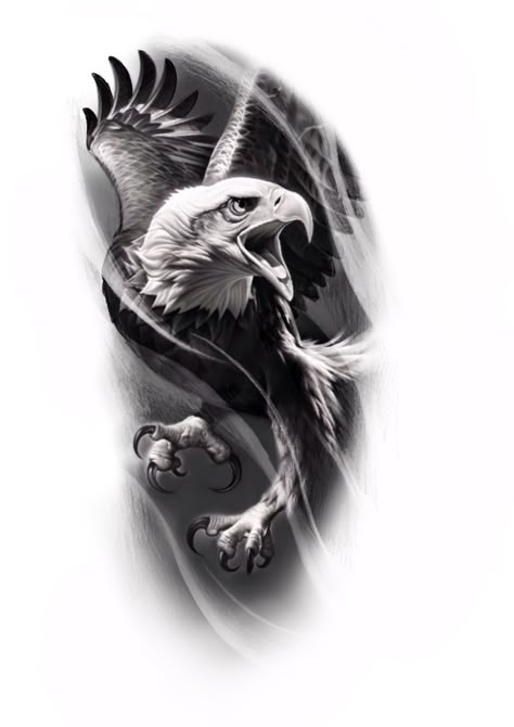 Aztec Eagle Tattoo Design, Eagle Hand Tattoo Men, Eagle Leg Tattoo Men, Tattoo Eagle Arm, Bird Tattoo Black And Grey, Buffalo Tattoo Design, Realism Eagle Tattoo, Realism Bird Tattoo, Eagle Tattoo Ideas For Men