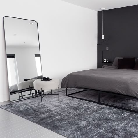 6 Cool Rug Ideas for Men’s Rooms | Ruggable Blog Grey Bedroom Rugs, Gray Mens Bedroom, Gray Rug Bedroom Ideas, Bedroom Rugs For Men, Mens Bedroom Rug, Grey Rugs In Bedroom, Rug For Mens Bedroom, Rugs For Mens Bedroom, Rugs In Bedroom Men