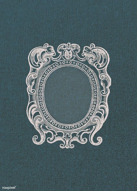 Baroque style frame on a blue background vector | premium image by rawpixel.com / Adj / HwangMangjoo / nam Art Sketches Inspiration, Royal Frame, Pattern Art Design, Sketches Inspiration, Animal Art Projects, Frame Pattern, Baroque Frames, Fashion Art Prints, Frame Logo