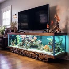 Fish Tank Table, Diy Aquarium Stand, Fish Tank Ideas, Fish Aquarium Decorations, Fish Tank Themes, Aquarium Stands, Fish Tank Stand, Fish Tank Design, Tropical Fish Tanks