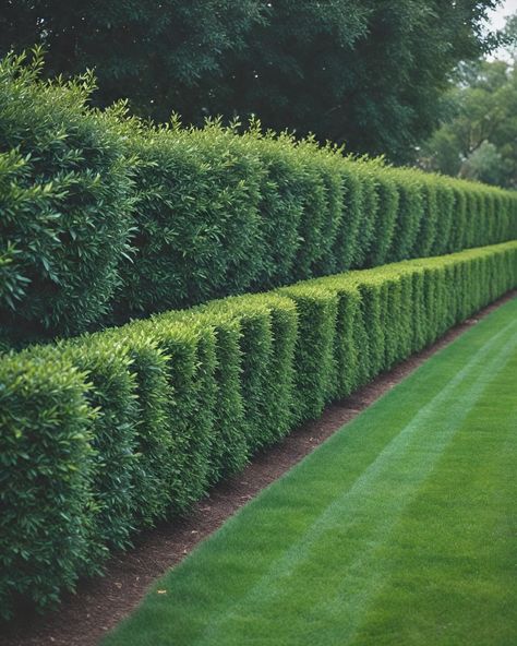 12 Best Shrubs For Fence Line Boxwood Privacy Hedge, Natural Fence Ideas Privacy Hedge, Fence And Hedge, Privacy Hedges Fast Growing, Privacy Bushes, Hedge Ideas, Living Fences, Fast Growing Privacy Shrubs, Hedges Landscaping