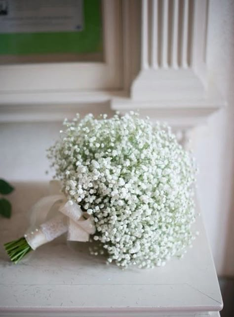 Simple Wedding Bouquets, Bridal Bouquet Flowers, Babies Breath, White Wedding Bouquets, Hand Bouquet, Baby's Breath, Bride Bouquets, Bridal Flowers, Flower Bouquet Wedding