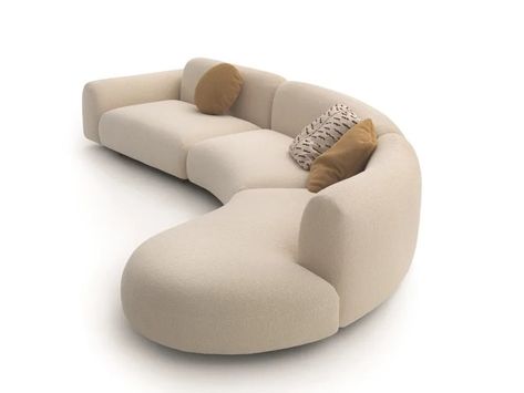 Sectional curved fabric sofa TOKIO by arflex_7 Fabric Sofa Design, Sofa Beige, Round Sofa, Beige Sofa, Curved Sofa, Soft Seating, Italian Furniture, Design Museum, Cushion Fabric