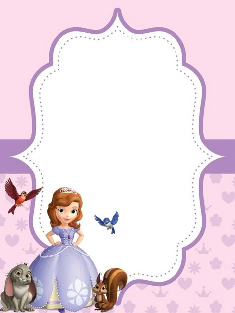 Sofia Background, Sofia The First Invitation Template, Sofia The First Background, Tying Shoes For Kids Teaching, Sofia Birthday Invitation, Princess Sofia Invitations, Sofia The First Birthday Party, Princesa Sophia, Disney Frames