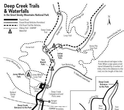 Deep Creek Hiking Trail Map North Carolina Road Trip, Organic Pantry, Carolina Road Trip, Smokie Mountains, Smoky Mountain Waterfalls, Nc Waterfalls, Bryson City North Carolina, Nc Map, Smoky Mountain Vacation