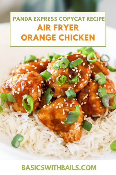 Easy Orange Chicken Sauce, Air Fried Orange Chicken, Fried Orange Chicken, Orange Chicken Panda Express, Copycat Orange Chicken, Panda Express Orange Chicken Recipe, Air Fryer Orange Chicken, Gluten Free Orange Chicken, Healthy Quick Dinner