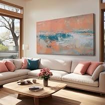 Large Artwork Over Couch, Massive Painting Ideas, Office Wall Decorations, Colorful Art Paintings, Pink Pictures, Grey Wall Decor, Green Wall Decor, Gold Wall Decor, Large Abstract Wall Art