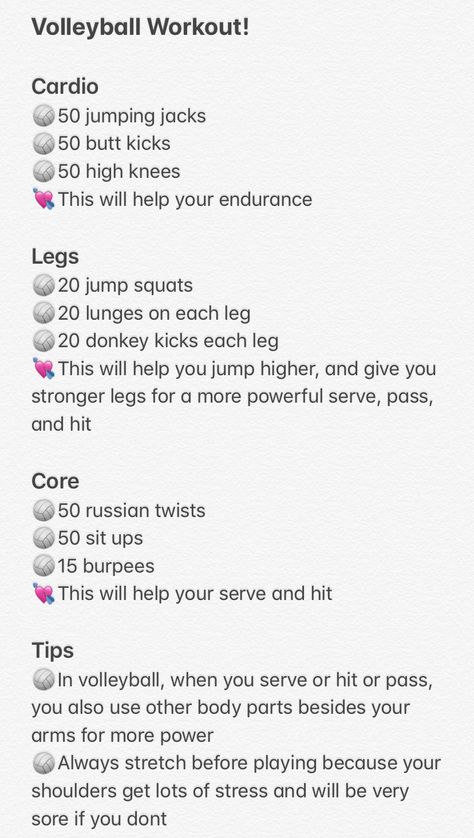 Workouts To Get In Shape For Volleyball, At Home Workouts For Volleyball Players, Volleyball Daily Workout, Volleyball At Home Workout, How To Get A Volleyball Body Exercise, Leg Workout For Volleyball Players, Intense Volleyball Workout, Volleyball Workouts With Weights, Volleyball Summer Workout