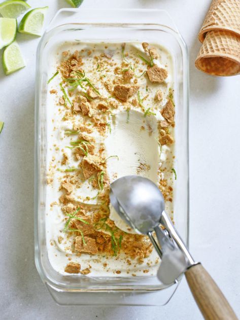 How to Make Key Lime Pie Ice Cream: The Ultimate Guide | Good Life Eats Key Lime Ice Cream Recipe, Key Lime Pie Ice Cream Recipe, Pudding Ice Cream Recipe, Key Lime Ice Cream, Key Lime Pie Ice Cream, Vegan Key Lime, Lime Ice Cream, Ice Cream Pie Recipe, Unique Ice Cream