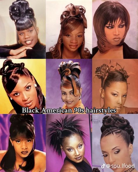 1991 Hairstyles, 2003 Hairstyles, 80 Black Hairstyles, Black 90s Hairstyles Short Hair, 1995 Hairstyles, 90’s Hairstyles Black, 90s Rnb Hairstyles, 90s Black Hairstyles Updo, 90s Quick Weave Hairstyles