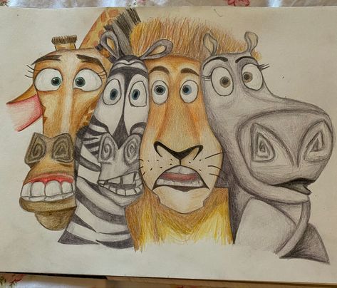 #madagascar #art #drawing #cartoon Madagascar Drawing, Madagascar Art, Natural Drawing, Zebra Drawing, Friends Drawing, Sunrise Wallpaper, Disney Drawings Sketches, Zebra Art, Cute Easy Doodles