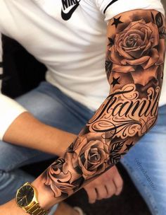 Half Sleeve Tattoos Forearm, Rose Tattoos For Men, Tattoos Sleeve, Tattoos Men, Men Tattoos Arm Sleeve, Cool Arm Tattoos, Forarm Tattoos, Forearm Tattoo Design, Forearm Sleeve Tattoos