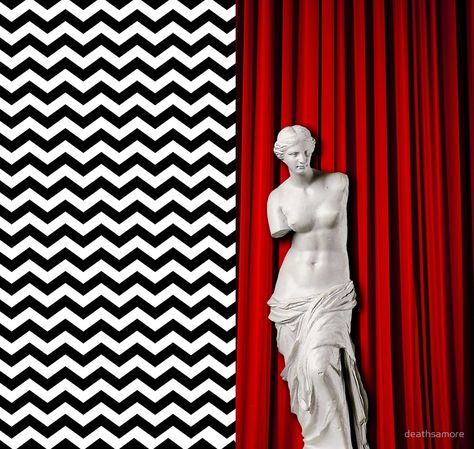 Black Lodge Twin Peaks, Twin Peaks Fan Art, Twin Peaks Tattoo, Twin Peaks Black Lodge, Twin Peaks Aesthetic, The Black Lodge, Twin Peaks Art, Fire Walk With Me, Black Lodge