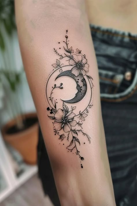 In a world where personal growth and self-expression are more important than ever, spiritual tattoos have become a powerful way for women to showcase their faith, resilience, and inner strength. These meaningful designs serve as Spiritual Tattoos For Women, Celestial Tattoo, Mystical Tattoos, Witch Tattoo, Intricate Tattoo, Pretty Tattoos For Women, Spiritual Tattoos, Tattoo Feminina, Tattoo Love