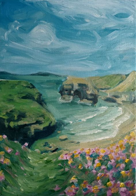 A painting of the ocean. Ballybunion Ireland, Beach Ireland, Irish Coast, Ireland Art, Belfast Ireland, Coast Of Ireland, West Coast Of Ireland, Wild Atlantic Way, Cliffs Of Moher