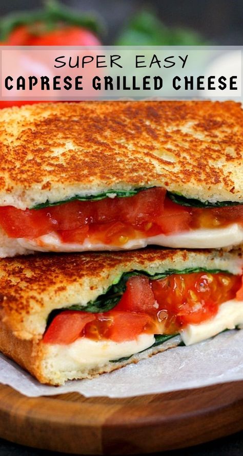 Grilled Cheese With A Twist, Parmesan Crusted Caprese Grilled Cheese, Grilled Cheese With Mozzarella, Tuscan Grilled Cheese, Mozzarella And Basil Recipes, Grilled Cheese Mozzarella, Mozzarella Sandwich Grilled, Basil Sandwich Recipe, Mozerella Tomato Basil Sandwich