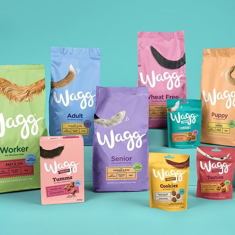 Robot Food Brings Wagg Pet Food Back to Life with Rebrand Pets Food Packaging, Petfood Package Design, Pet Product Packaging, Pet Food Design, Pet Food Packaging Design, Dog Food Packaging, Dog Treat Packaging, Pet Packaging, Pet Store Ideas