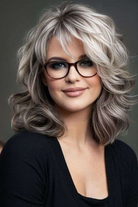 Hair Styles Women Over 50 Medium, Older Women Hairstyles Medium Over 60 Shoulder Length, Very Layered Hair Medium Over 50 2024, Long Hair With Short Layers All Over, Medium Length Hair For Older Women Over 50 Layered Haircuts, Hair Styles Over 50 Fifty Not Frumpy, Medium Hair Styles For Women Over 50, Medium Hair Over 50, Layered Gray Hair