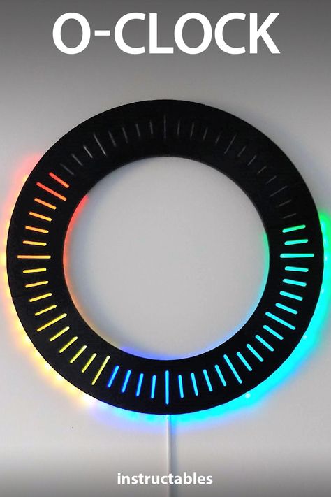 hans andersson's O-Clock tells the time in a colorful way: Red/Green/Blue = Hour/Minute/Second. #Instructables #electronics #technology #clock #LED Cnc Clock, Unique Alarm Clocks, Diy Electronics Projects, Arduino Led, Light Clock, Diy Cnc Router, Led Lighting Diy, Led Projects, Electronics Basics