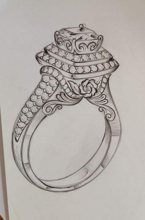 Ring Designs Sketch, Jewellery Drawing Sketches, Jewellery Sketches Illustration, Jewellery Design Sketches Jewelry Drawing, Jewellery Sketches Jewelry Drawing, Ring Sketch Design, Jewelry Sketch Design, Jewellery Drawing, Yiqing Yin