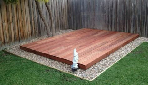 Dyi Patio, Deck Ground Level, Small Backyard Decks, Floating Deck, Landscaping Backyard, Wooden Deck, Ideas Backyard, Back Yard Ideas, Ground Level