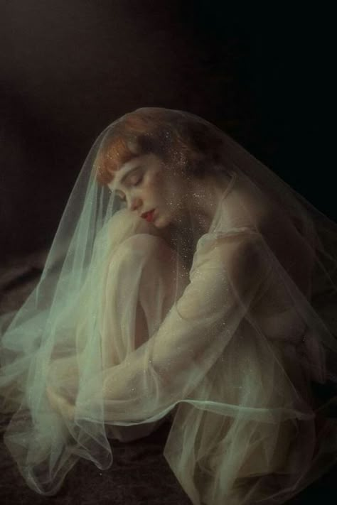 Muse Photoshoot Ideas, Vulnerable Photoshoot, Rebirth Photoshoot Ideas, Ethereal Photoshoot Studio, Dreamy Studio Photoshoot, Artistic Photoshoot Ideas, Tulle Photoshoot Ideas, Dreamy Photography Aesthetic, Dreamy Aesthetic Photoshoot