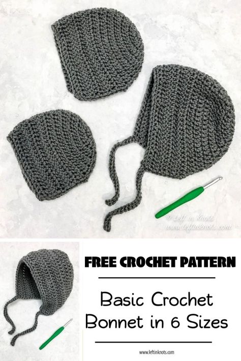 Bonnet Crochet Pattern Free, Baby Bonnet Pattern Free, Baby Bonnet Crochet Pattern, Baby Bonnet Pattern, Crochet Bonnet, Crochet Baby Bonnet, Fast Crochet, Yarn Ideas, Crochet Baby Hat Patterns