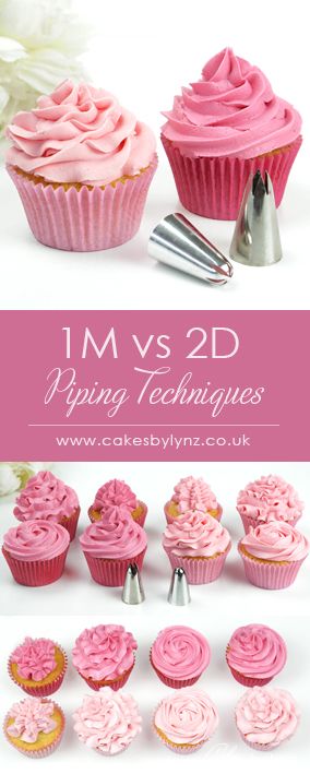 The 1M vs 2D – Comparing these popular piping tips / nozzles – Cakes by Lynz Wilton Tips For Cupcakes, Piping With Buttercream, 1m Cupcake Decorating, What Tips To Use For Icing Cupcakes, Wilton Tip 1m, Wilton Cupcake Tips, 1m Wilton Tip Cupcakes Decorating, 1m Piping Tip Cupcake, Frosting Mini Cupcakes Techniques