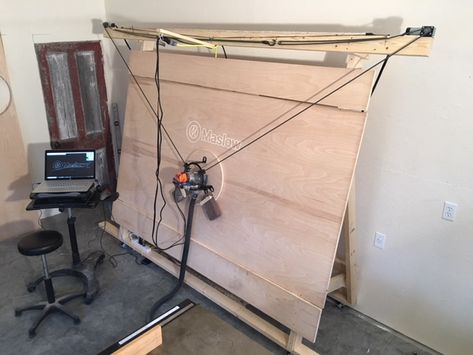 One week of fun and games - No Judgement - Maslow CNC Forums Maslow Cnc, Ron Paulk, No Judgement, Project Board, Vertical Frames, Fun And Games, Particle Board, One Week, Workbench