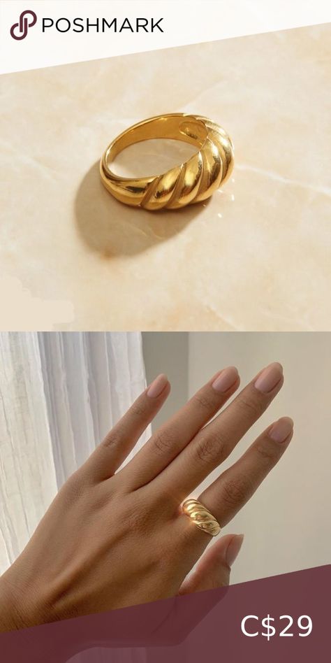 Croissant Shaped Gold Ring Ring Too Big, Rings For Female, Ring Design For Women, Women Gold Chain, Gold Neck Chain, Women Work Blouse, Almirah Designs, Jewelry Necklace Simple, Unique Gold Jewelry Designs