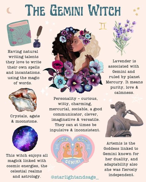 Alice Kendall | GEMINI WITCH Next in my series of Zodiac Witches, now it’s time for the Gemini Witch. Does this sound like you? Why not tag your Gemini… | Instagram Gemini Witch Aesthetic, Herbs For Gemini, Gemini Witch, Gemini Friend, Zodiac Witch, Gemini Aesthetic, Gemini Zodiac Quotes, Gemini Sun, Goddess Magick