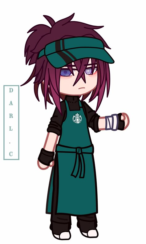 Gacha Waitress Outfit, Gacha Club Mcdonalds Outfit, Gacha Mcdonald's Outfit, Gacha Waiter Outfit, Gacha Club Job Outfits, Gacha Club Cafe Worker Outfits, Scientist Gacha Club, Gacha Work Outfits, Gacha Club Guy Oc