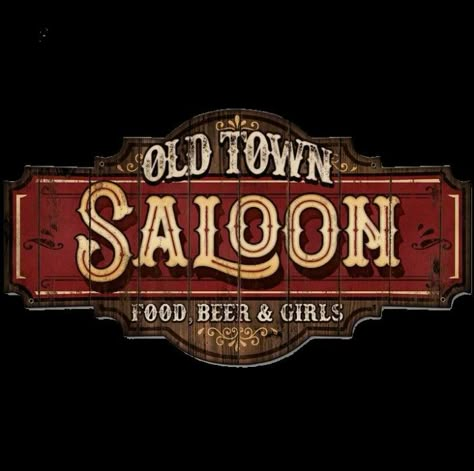 Western Signage, Saloon Sign, Old West Saloon, Western Signs, Barber Shop Interior, Cowboys From Hell, Toy Story Land, Wild West Theme, Wild West Party