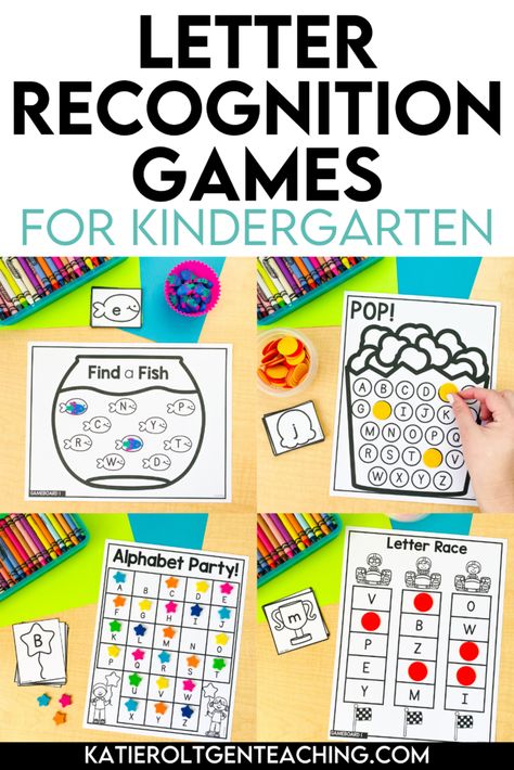 Engage your students with these fun and interactive letter recognition games for kindergarten! Boost letter knowledge through hands-on activities that make learning enjoyable and effective. Perfect for classroom centers or small groups! Games For Learning Letters, Letter Knowledge Activities, Alphabet Activities Kindergarten Games, Letter Sound Recognition Activities, Best Way To Teach Letter Recognition, Hands On Alphabet Activities, Abc Games For Kindergarten, Multisensory Letter Activities, Hands On Letter Activities Kindergarten