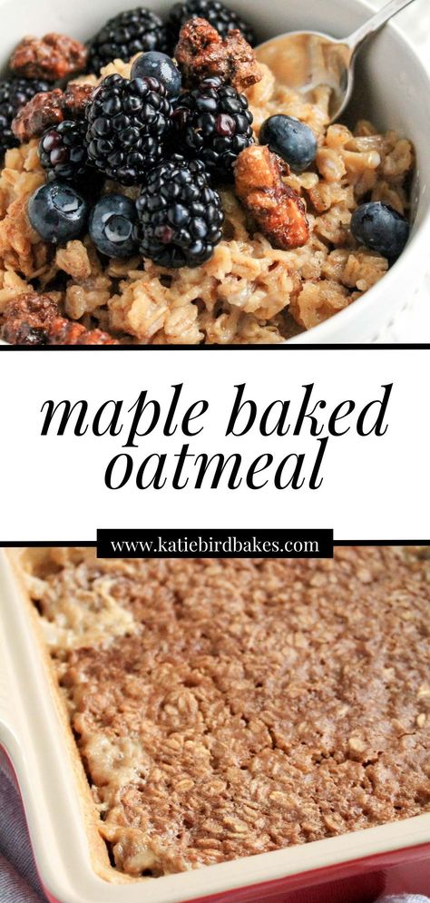 An easy baked oatmeal recipe with all the flavor you love from the instant packets. Bake one pan on Sunday and have breakfast ready all week! Oatmeal Bake Freezer Meal, Baked Oatmeal Recipes Breakfast Healthy, Baked Oatmeal Bowl, Low Cholesterol Baked Oatmeal, Healthy Prepped Breakfast, Meal Prep Breakfast For The Week, Thick Oatmeal Recipe, Breakfast Oatmeal Bake Recipes, Baked Oatmeal With Quick Oats