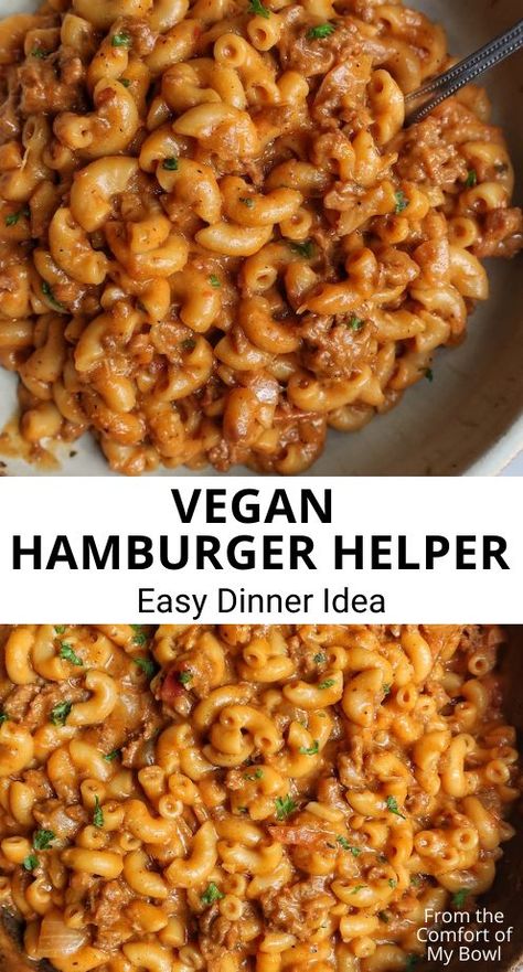 Vegan Hamburger Helper, Vegan Hamburger, Wraps Vegan, Vegan Pasta Dish, Healthy Whole Food Recipes, Vegan Pasta Recipes, Easy Vegan Dinner, Hamburger Helper, Vegan Main Dishes