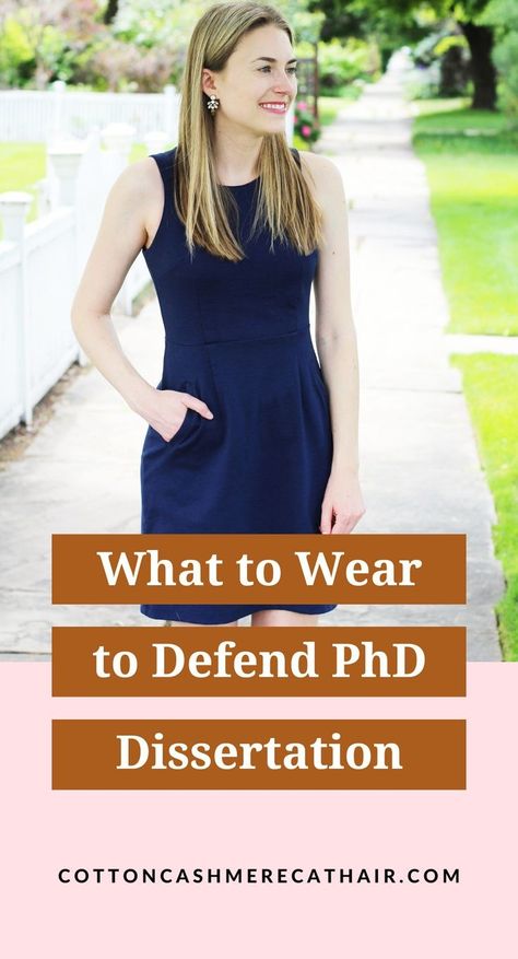 Are you ready to defend your PhD dissertation? Congratulations! After years of hard work, you're almost done! This blog post goes into detail about what PhD scientist and Boise style blogger Kimi of Cotton Cashmere Cat Hair wore to her own PhD dissertation. Phd Viva, Grad School Outfit, Dissertation Defense, School Outfit Inspiration, Thesis Defense, Things To Do In Idaho, Phd Dissertation, Outfit Ideas For Work, Student Style